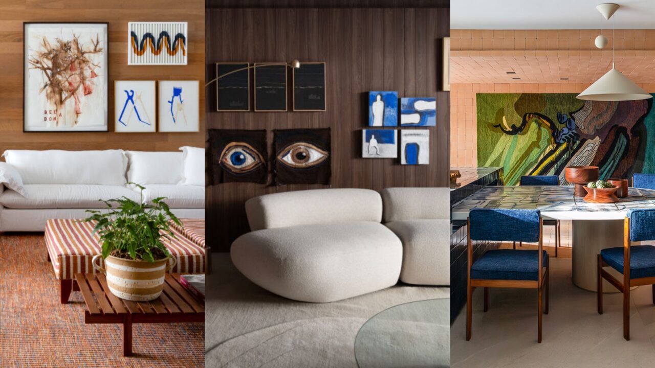 Confira 13 ambientes da CASACOR que ensinam como usar arte na decoração.
